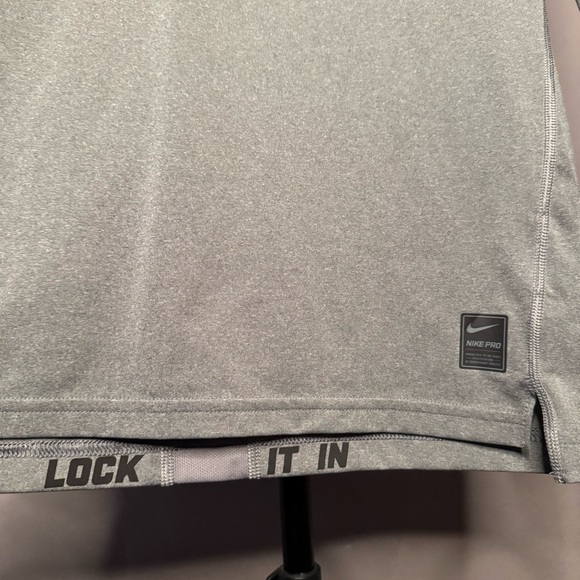 Nike Pro Dri-Fit Men's Gray Long Sleeve Compression Training Shirt Top Size L - Picture 9 of 9